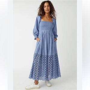 Free People Blue Midi Dress